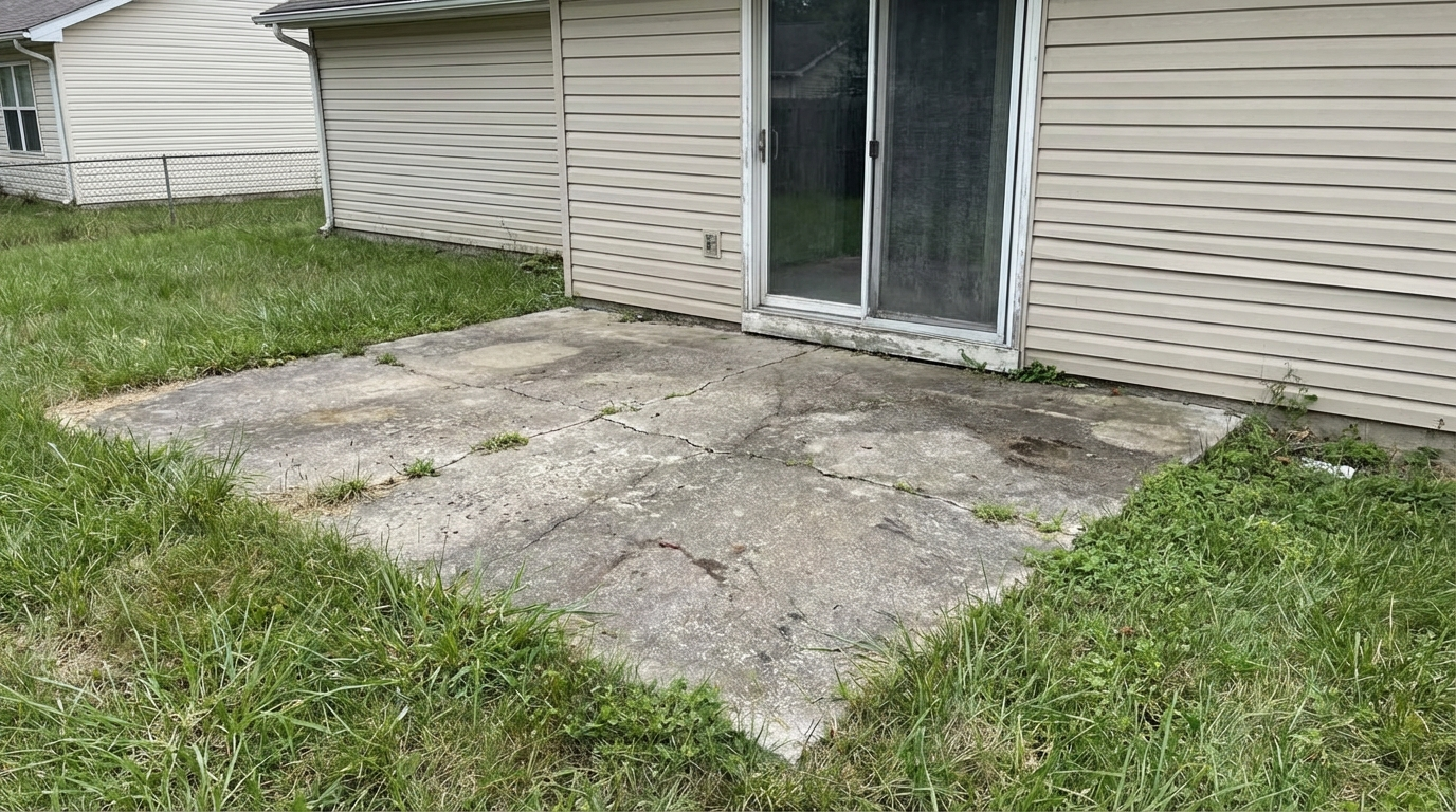 White SUV in urban setting before AI background change